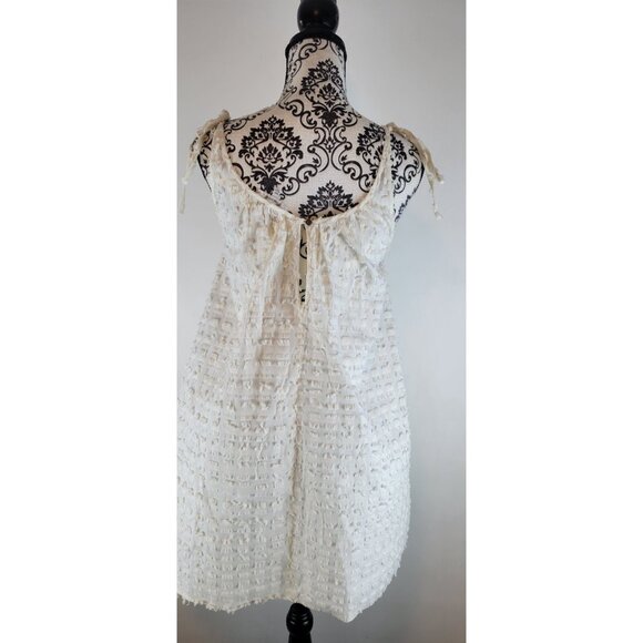 Madewell Antropology Dress Womens/ Embroidered Details and Straps Color Beige - Picture 6 of 12